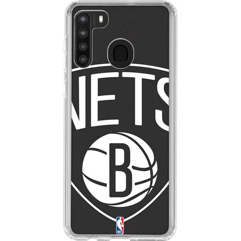NBA Brooklyn Nets Large Logo Galaxy A21 Clear Case