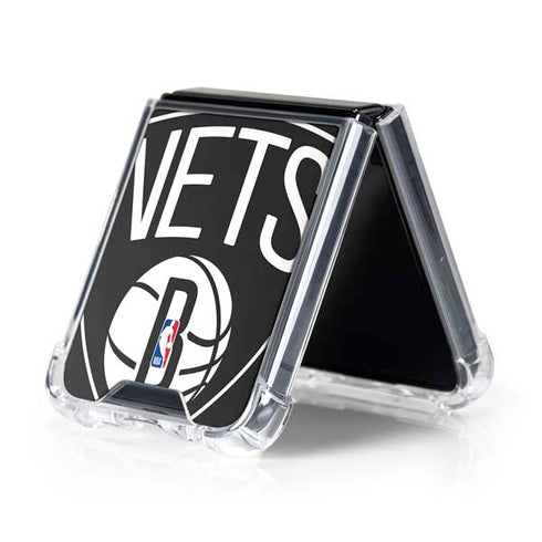NBA Brooklyn Nets Large Logo Galaxy Z Flip5 5G Clear Case