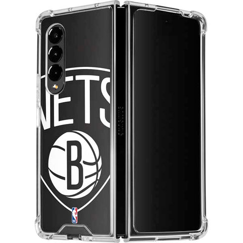 NBA Brooklyn Nets Large Logo Galaxy Z Fold4 5G Clear Case