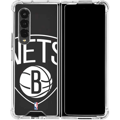 NBA Brooklyn Nets Large Logo Galaxy Z Fold4 5G Clear Case
