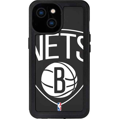 NBA Brooklyn Nets Large Logo iPhone 13 Mini Waterproof Case