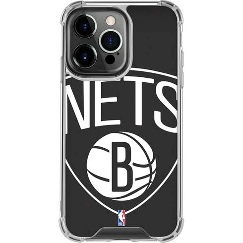 NBA Brooklyn Nets Large Logo iPhone 15 Pro Clear Case