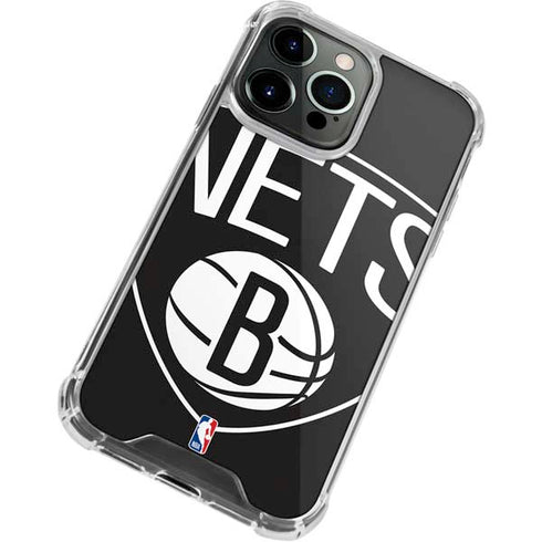 NBA Brooklyn Nets Large Logo iPhone 15 Pro Clear Case