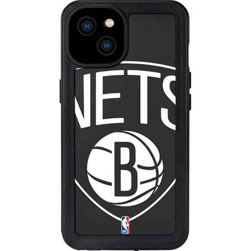 NBA Brooklyn Nets Large Logo iPhone 15 Plus Waterproof Case
