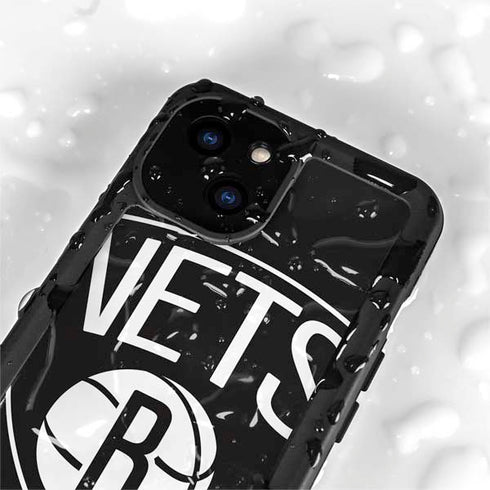 NBA Brooklyn Nets Large Logo iPhone 15 Plus Waterproof Case