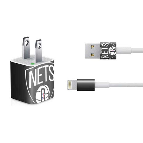 NBA Brooklyn Nets Large Logo iPhone Charger (5W USB) Skin