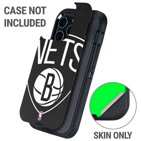 NBA Brooklyn Nets Large Logo Otterbox Defender iPhone Skin