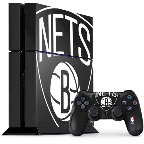 NBA Brooklyn Nets Large Logo PS4 Console and Controller Bundle Skin