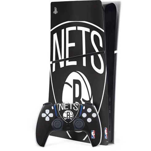 NBA Brooklyn Nets Large Logo PS5 Slim Digital Edition Bundle Skin