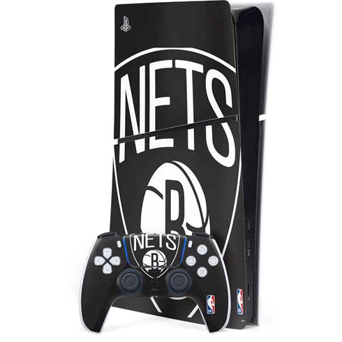 NBA Brooklyn Nets Large Logo PS5 Slim Digital Edition Console Skin