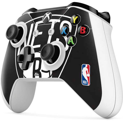 NBA Brooklyn Nets Large Logo Xbox One S Controller Skin