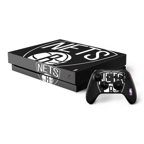 NBA Brooklyn Nets Large Logo Xbox One X Bundle Skin