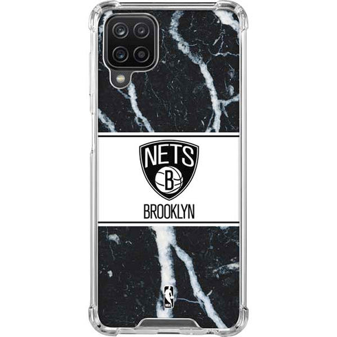 NBA Brooklyn Nets Marble Galaxy A12 Clear Case