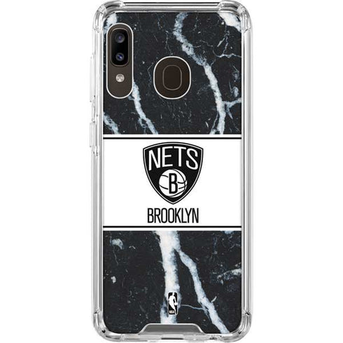 NBA Brooklyn Nets Marble Galaxy A30 Clear Case