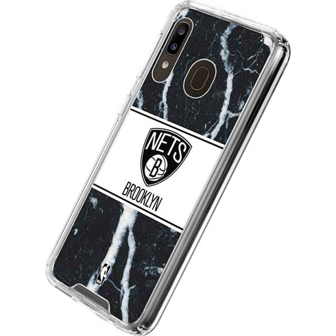 NBA Brooklyn Nets Marble Galaxy A30 Clear Case
