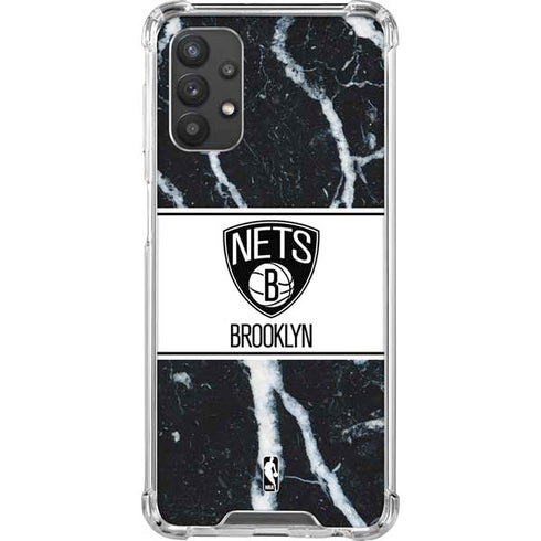 NBA Brooklyn Nets Marble Galaxy A32 5G Clear Case