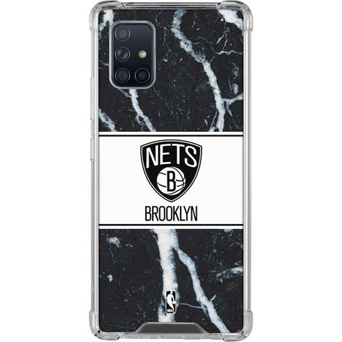 NBA Brooklyn Nets Marble Galaxy A71 5G Clear Case