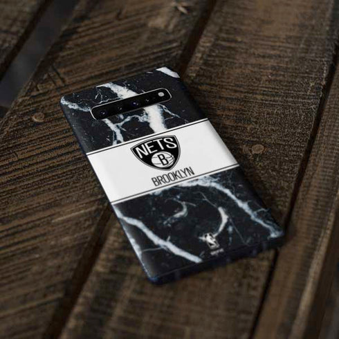 NBA Brooklyn Nets Marble Galaxy S10 Plus Skin