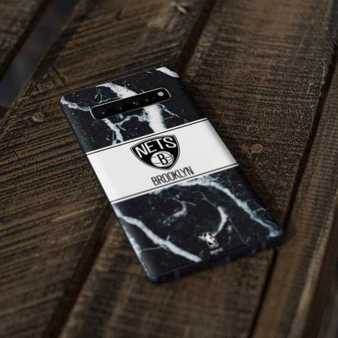 NBA Brooklyn Nets Marble Galaxy S10 Skin