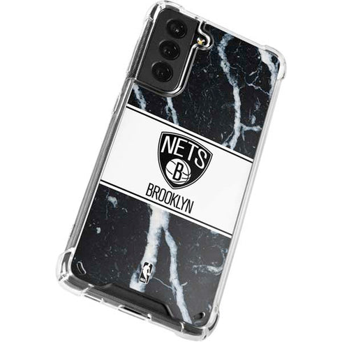 NBA Brooklyn Nets Marble Galaxy S21 5G Clear Case