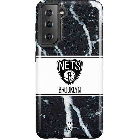 NBA Brooklyn Nets Marble Galaxy S21 5G Pro Case