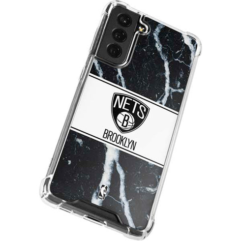 NBA Brooklyn Nets Marble Galaxy S21 FE Clear Case