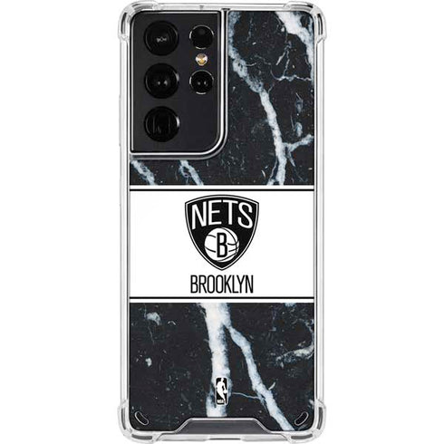 NBA Brooklyn Nets Marble Galaxy S21 Ultra 5G Clear Case
