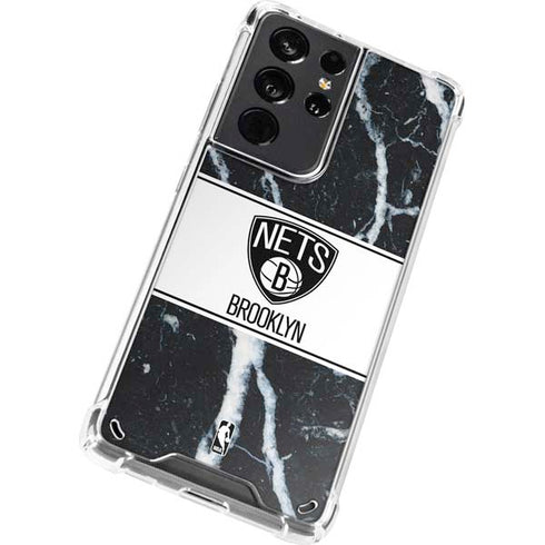 NBA Brooklyn Nets Marble Galaxy S21 Ultra 5G Clear Case
