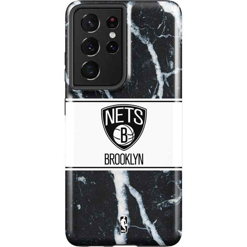 NBA Brooklyn Nets Marble Galaxy S21 Ultra 5G Pro Case