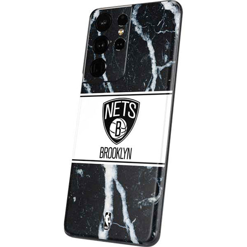 NBA Brooklyn Nets Marble Galaxy S21 Ultra 5G Skin
