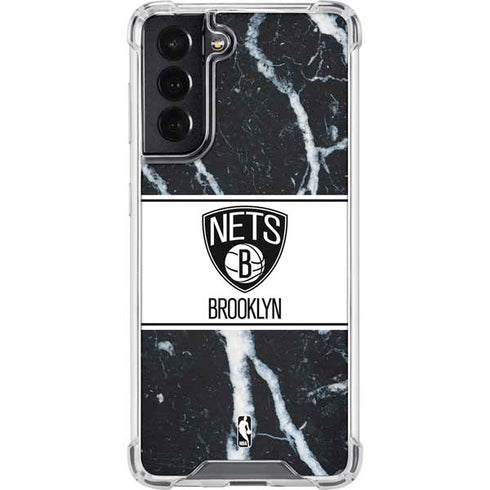 NBA Brooklyn Nets Marble Galaxy S22 Clear Case