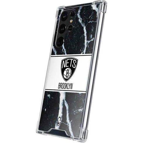 NBA Brooklyn Nets Marble Galaxy S22 Ultra Clear Case
