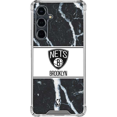 NBA Brooklyn Nets Marble Galaxy S23 FE Clear Case