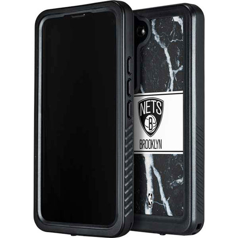 NBA Brooklyn Nets Marble Galaxy S23 Plus Waterproof Case