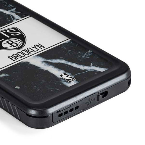 NBA Brooklyn Nets Marble Galaxy S23 Waterproof Case