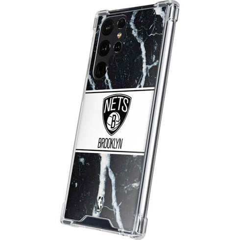 NBA Brooklyn Nets Marble Galaxy S24 Ultra Clear Case