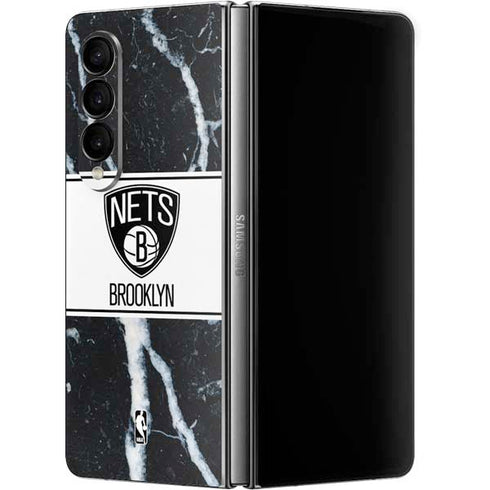 NBA Brooklyn Nets Marble Galaxy Z Fold4 5G Skin