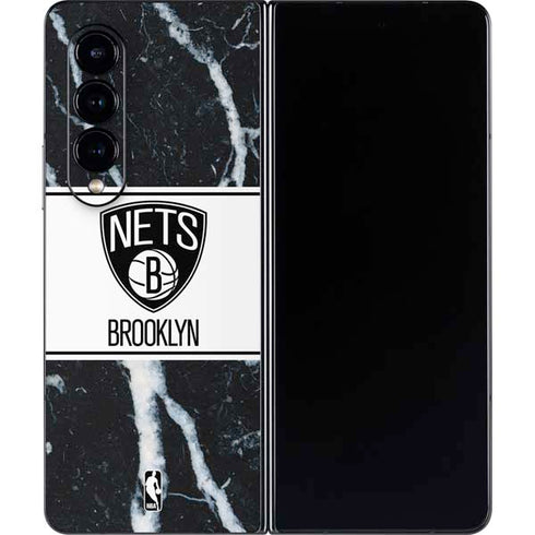 NBA Brooklyn Nets Marble Galaxy Z Fold4 5G Skin
