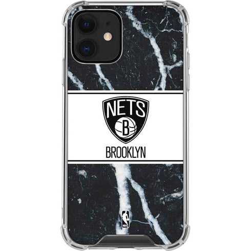 NBA Brooklyn Nets Marble iPhone 12 Clear Case