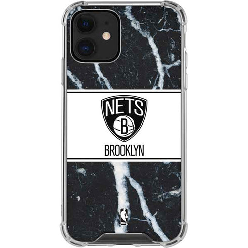 NBA Brooklyn Nets Marble iPhone 12 Mini Clear Case