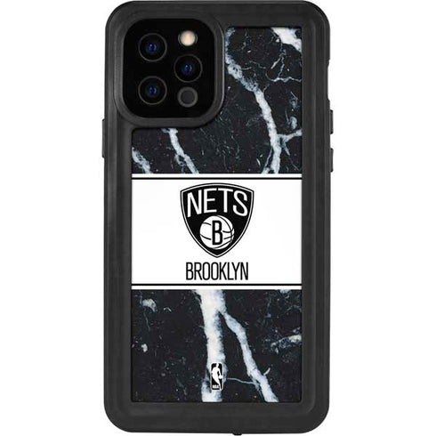 NBA Brooklyn Nets Marble iPhone 12 Pro Waterproof Case