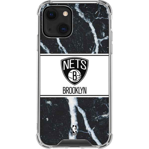 NBA Brooklyn Nets Marble iPhone 13 Mini Clear Case