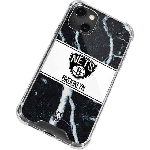 NBA Brooklyn Nets Marble iPhone 13 Mini Clear Case