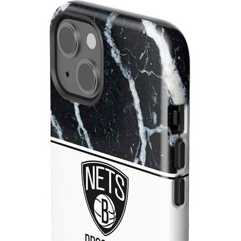 NBA Brooklyn Nets Marble iPhone 14 Plus Impact Case