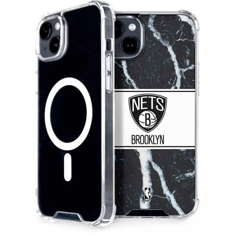 NBA Brooklyn Nets Marble iPhone 15 MagSafe Case
