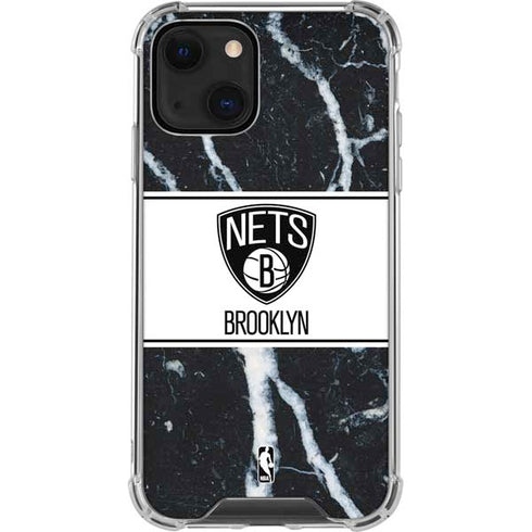 NBA Brooklyn Nets Marble iPhone 15 Plus Clear Case
