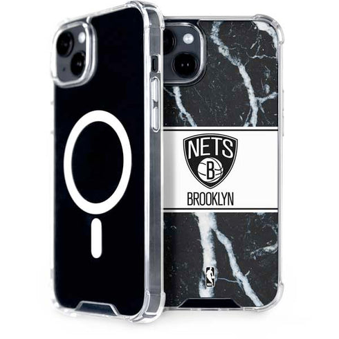 NBA Brooklyn Nets Marble iPhone 15 Plus MagSafe Case