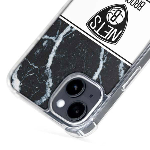 NBA Brooklyn Nets Marble iPhone 15 Plus MagSafe Case
