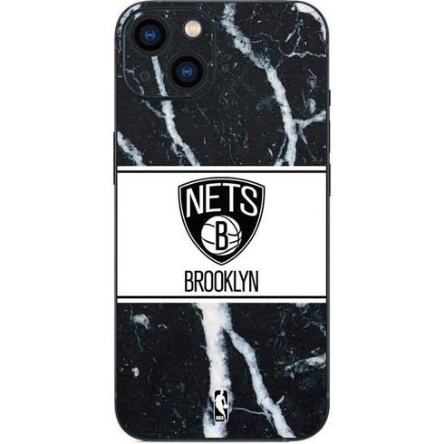 NBA Brooklyn Nets Marble iPhone 15 Plus Skin