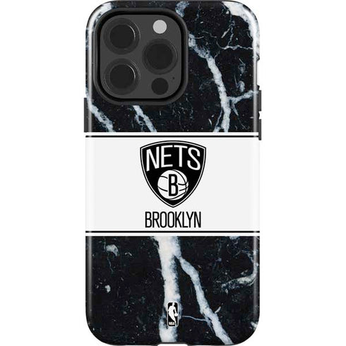NBA Brooklyn Nets Marble iPhone 15 Pro Impact Case